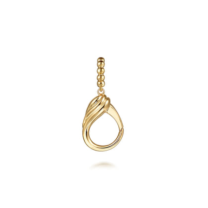 14K Yellow Plain Gold Bujukan Lock Charms with Detachable Bail