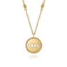 14K Yellow Plain Gold Bujukan Love Medallion Necklace