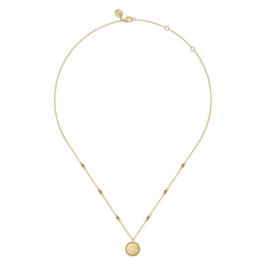 14K Yellow Plain Gold Bujukan Love Medallion Necklace
