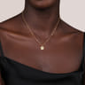 14K Yellow Plain Gold Bujukan Love Medallion Necklace