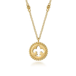 14K Yellow Plain Gold Bujukan Medallion Necklace