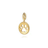 14K Yellow Plain Gold Bujukan Paw Print Medallin Pendant With Detachable Bail