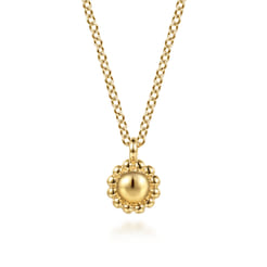 14K Yellow Plain Gold Bujukan Pendant Necklace