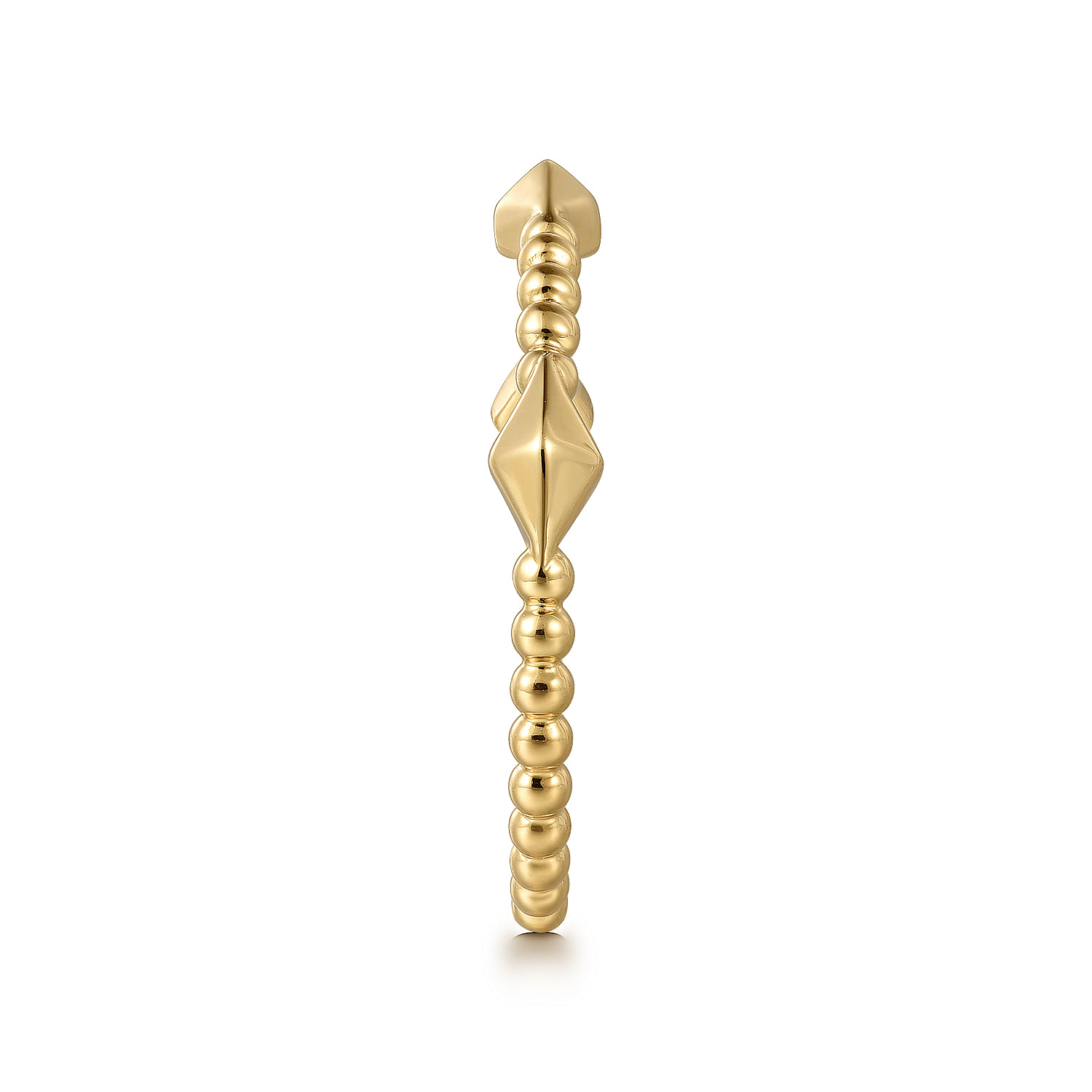 14K Yellow Plain Gold Bujukan Pyramid Classic Ladies Ring - Shot 4