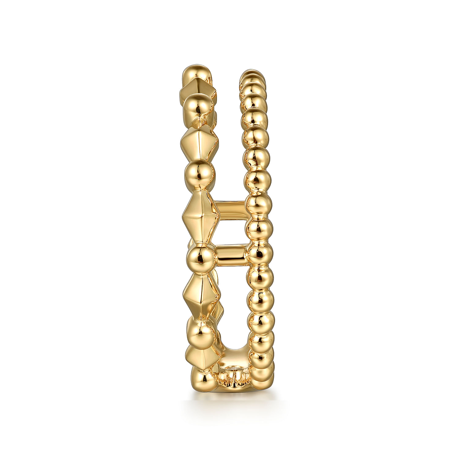 14K Yellow Plain Gold Bujukan Pyramid Easy Stackable Ring