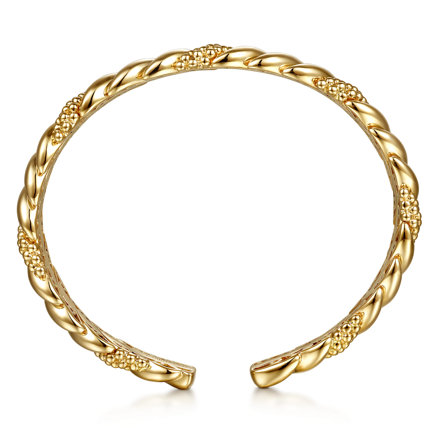 14K Yellow Plain Gold Bujukan Split Bangle Bracelet - Shot 3