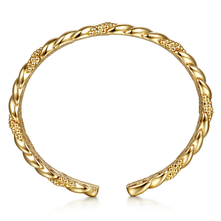 14K Yellow Plain Gold Bujukan Split Bangle Bracelet - Shot 3