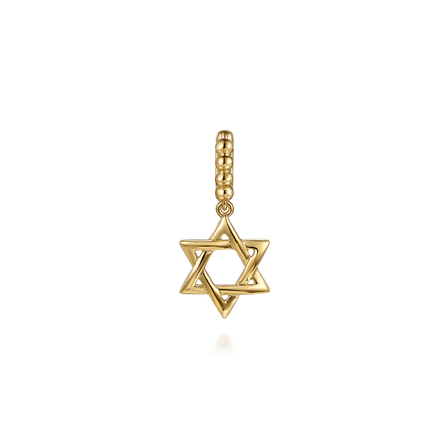 14K Yellow Plain Gold Bujukan Star Of David Charm With Detachable Bail - Shot 1