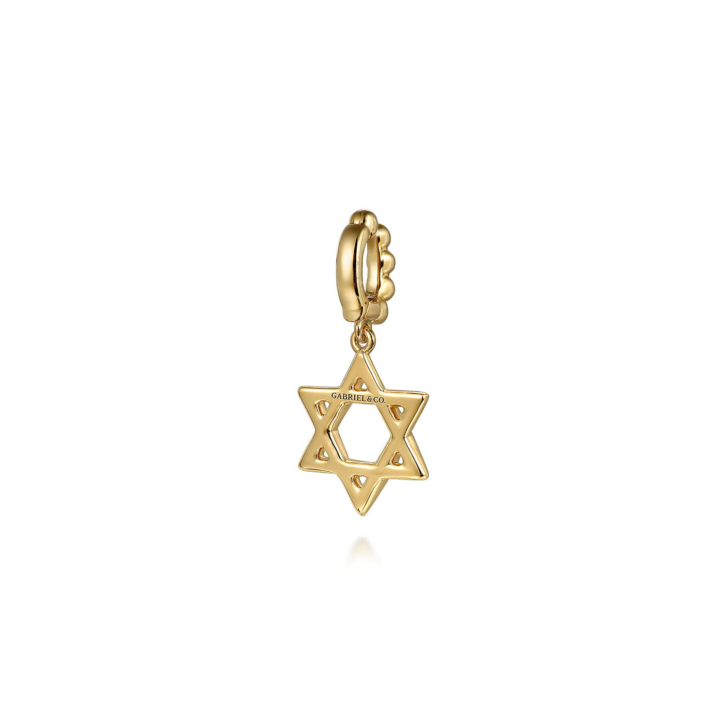 14K Yellow Plain Gold Bujukan Star Of David Charm With Detachable Bail - Shot 2