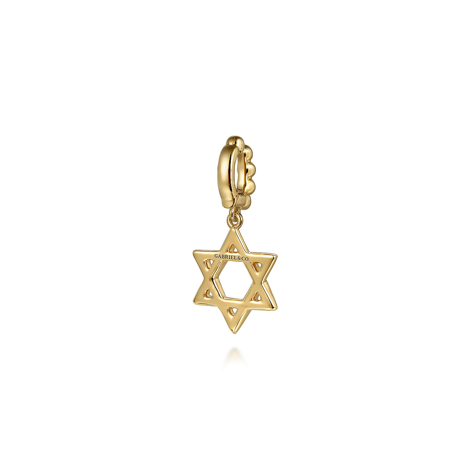 14K Yellow Plain Gold Bujukan Star Of David Charm - Shot 2