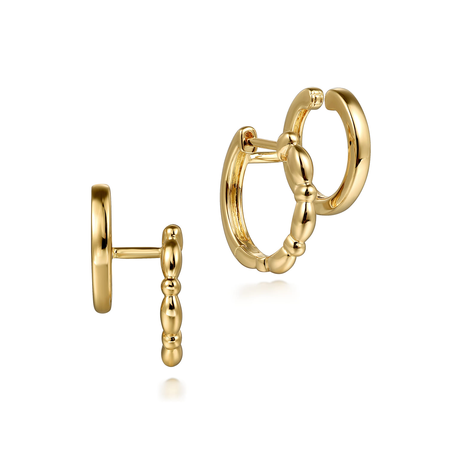 14K Yellow Plain Gold Bujukan Stuggies Earrings - Shot 1