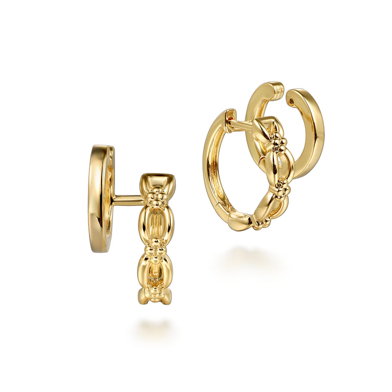 14K Yellow Plain Gold Bujukan Stuggies Earrings - Shot 1