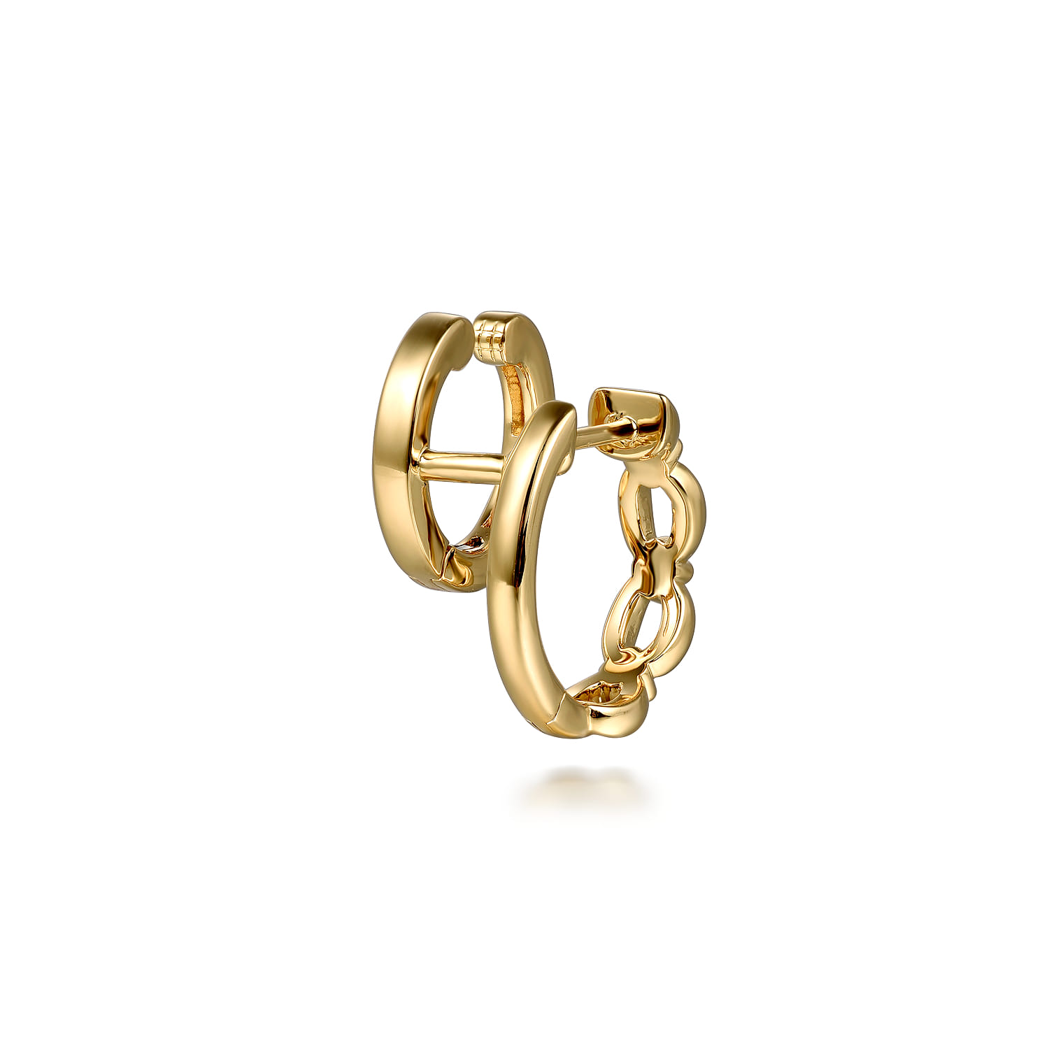 14K Yellow Plain Gold Bujukan Stuggies Earrings - Shot 3
