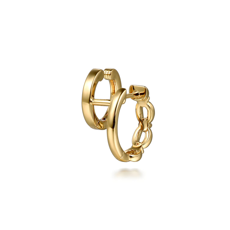 14K Yellow Plain Gold Bujukan Stuggies Earrings - Shot 3