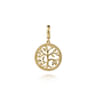 14K Yellow Plain Gold Bujukan Tree of Life Medallion Pendant With Detachable Bail