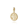 14K Yellow Plain Gold Bujukan Tree of Life Medallion Pendant With Detachable Bail