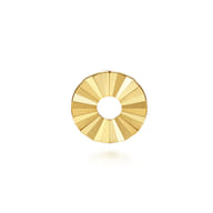 14K Yellow Plain Gold Diamond Cut Earring Charm