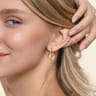 14K Yellow Plain Gold Diamond Cut Earring Charm