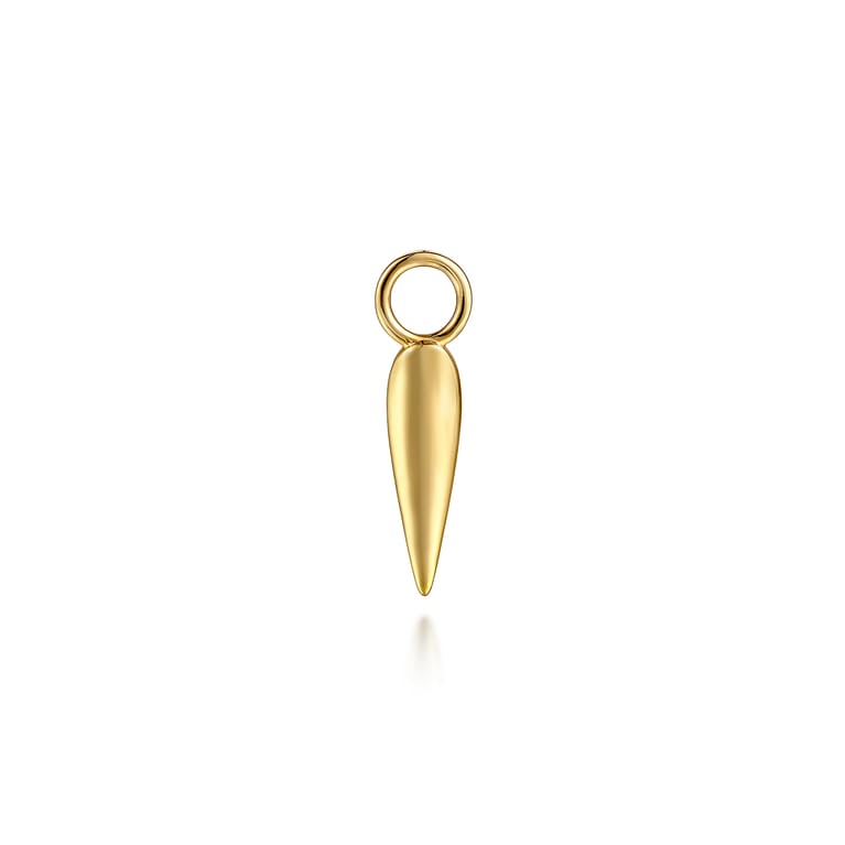 14K Yellow Plain Gold Earring Charm - Shot 1