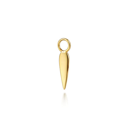 14K Yellow Plain Gold Earring Charm