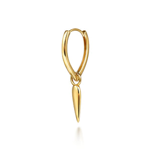 14K Yellow Plain Gold Earring Charm