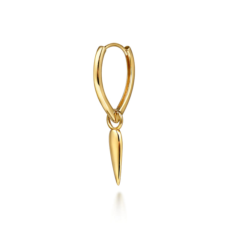 14K Yellow Plain Gold Earring Charm - Shot 4