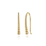 14K Yellow Plain Gold Graduating Bujukan Ball Drop Frenchwire Earrings