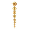 14K Yellow Plain Gold Graduating Bujukan Beads Stud Drop Earrings