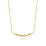 14K Yellow Plain Gold Graduating Bujukan and Spike Bar Necklace
