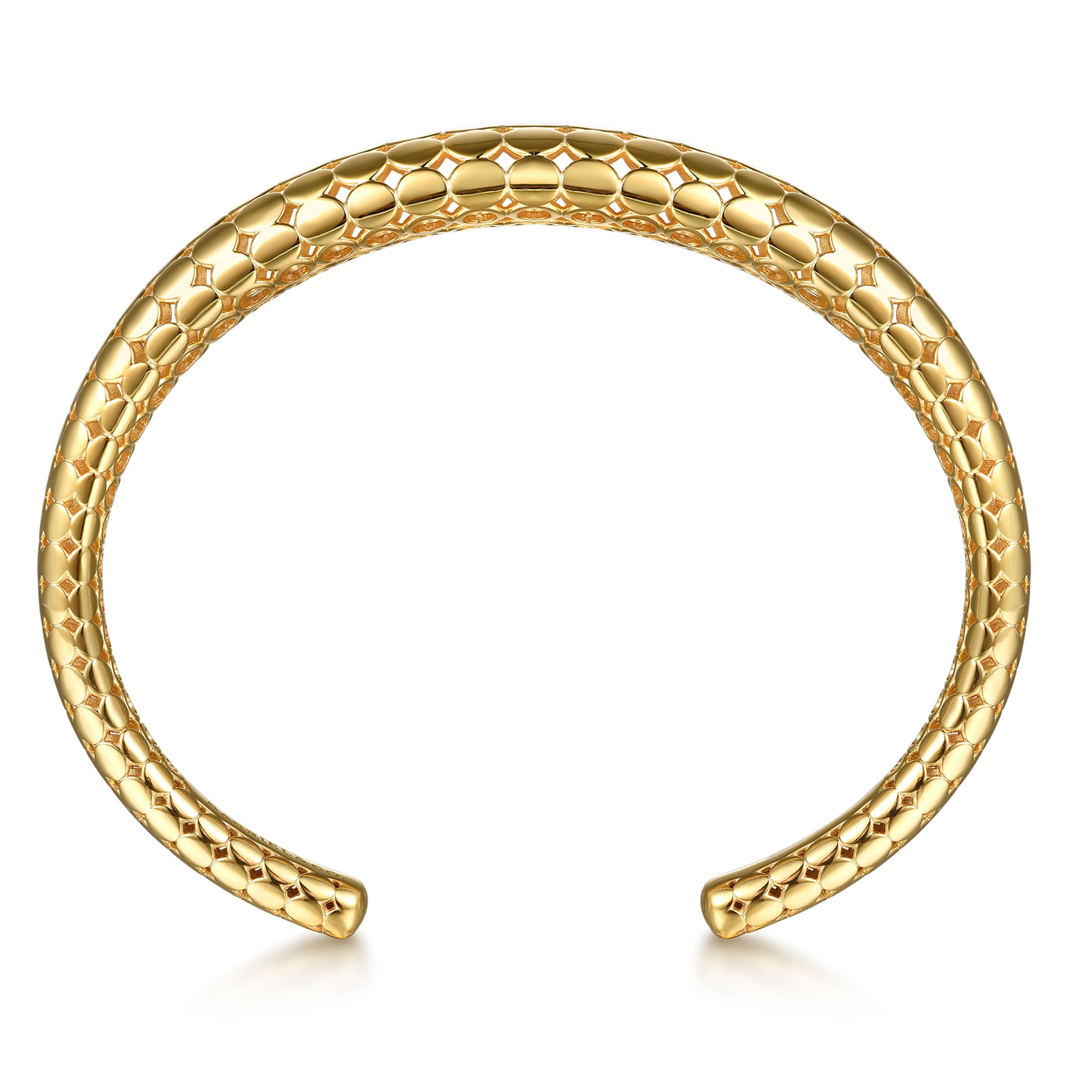 14K Yellow Plain Gold Graduating Cuff Bracelet