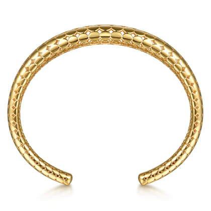 14K Yellow Plain Gold Graduating Cuff Bracelet