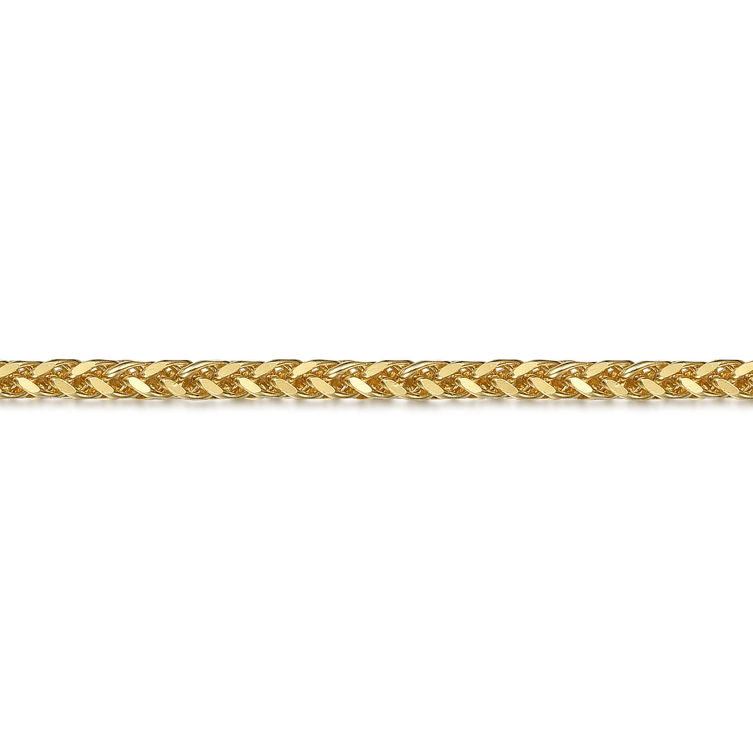 14K Yellow Plain Gold Hollow Wheat Chain Bracelet With G Spring Lock