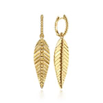 14K-Yellow-Plain-Gold-Huggie-Drop-Leaf-Earrings1