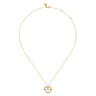 14K Yellow Plain Gold Infinity Heart Pendant Necklace