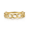 14K Yellow Plain Gold Link Chain Stackable Ring