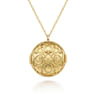 14K Yellow Plain Gold Locket Pendant Necklace