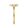 14K Yellow Plain Gold Open Heart Ladies Ring