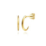 14K Yellow Plain Gold Spike Huggie Earrings