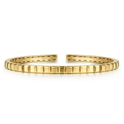 14K Yellow Plain Gold Split Bangle Bracelet