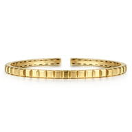 14K Yellow Plain Gold Split Bangle Bracelet