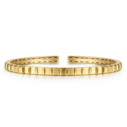 14K Yellow Plain Gold Split Bangle Bracelet