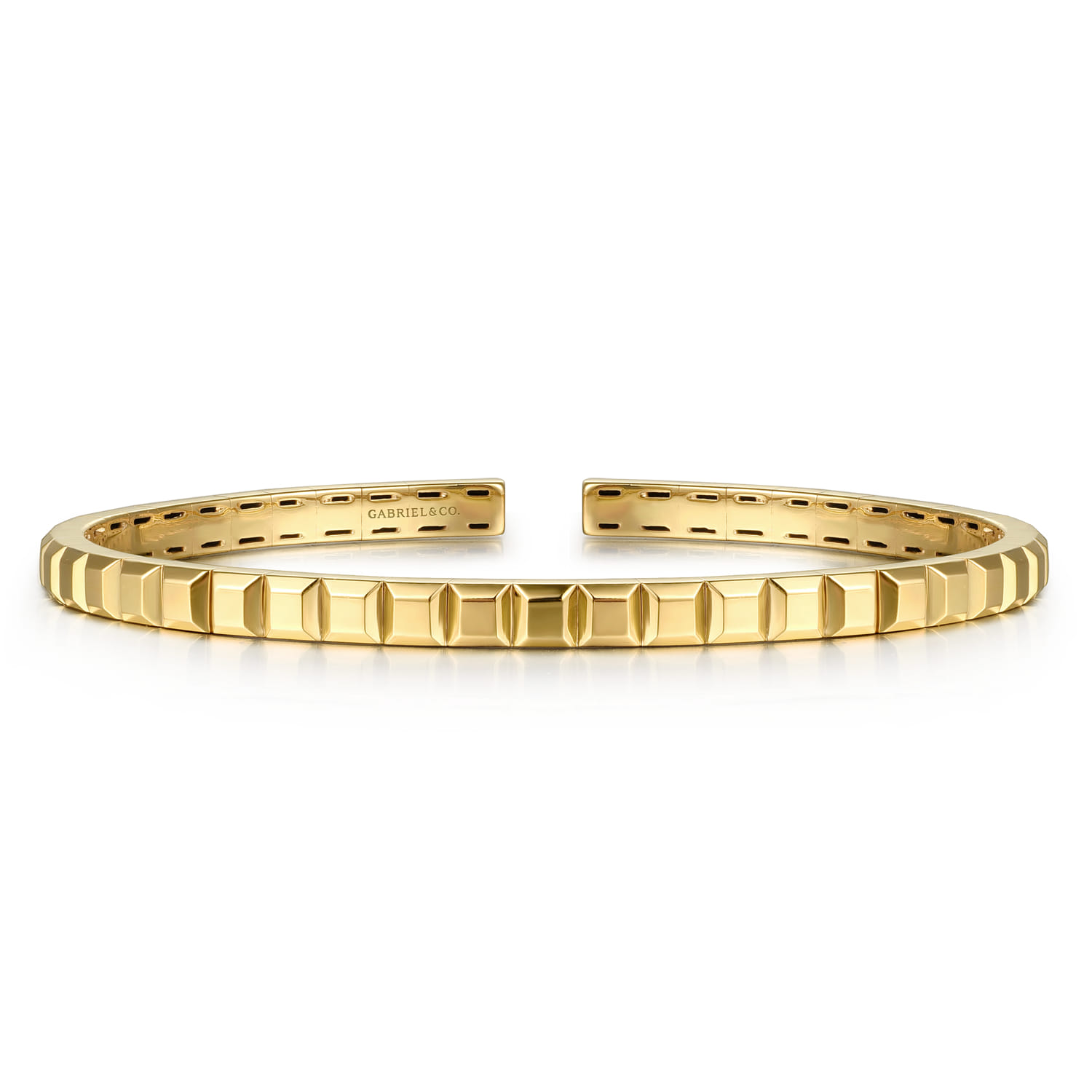 14K Yellow Plain Gold Split Bangle Bracelet - Shot 1