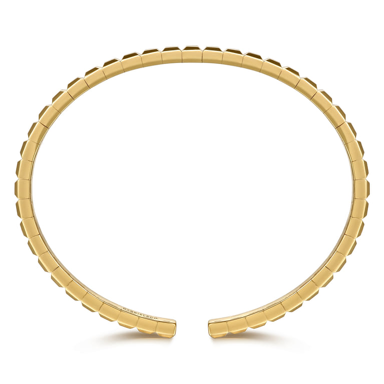 14K Yellow Plain Gold Split Bangle Bracelet - Shot 3