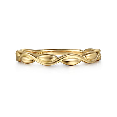 14K Yellow Plain Gold Stackable Ladies Ring