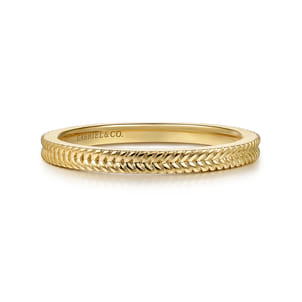 14K Yellow Plain Gold Stackable Ring
