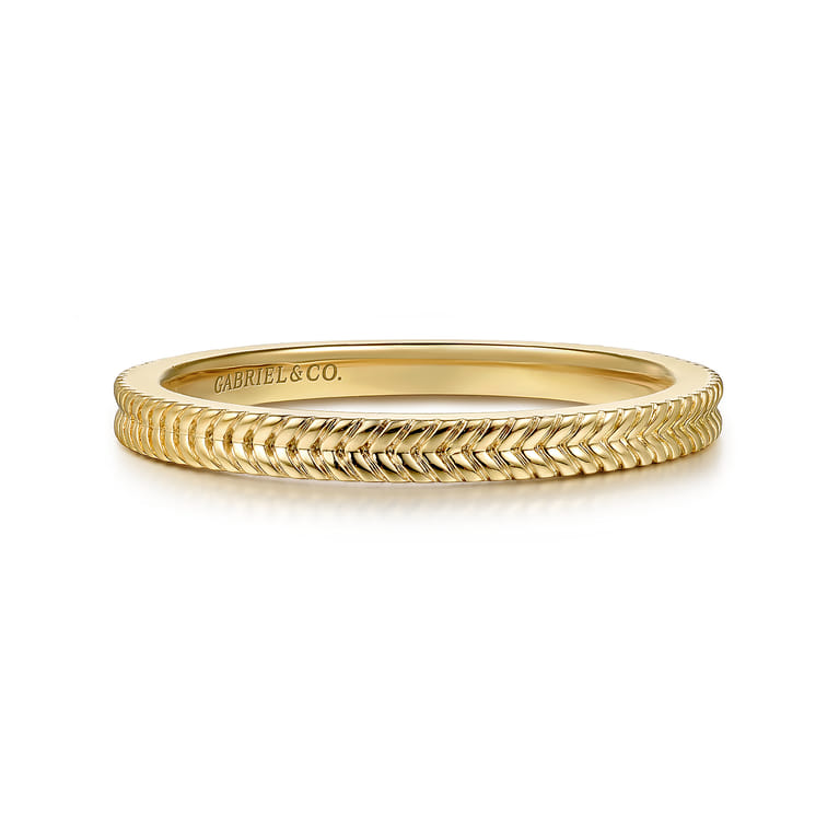 14K Yellow Plain Gold Stackable Ring - Shot 1