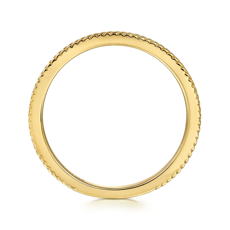 14K Yellow Plain Gold Stackable Ring - Shot 2