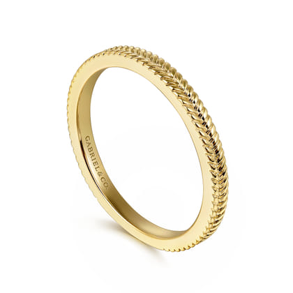 14K Yellow Plain Gold Stackable Ring