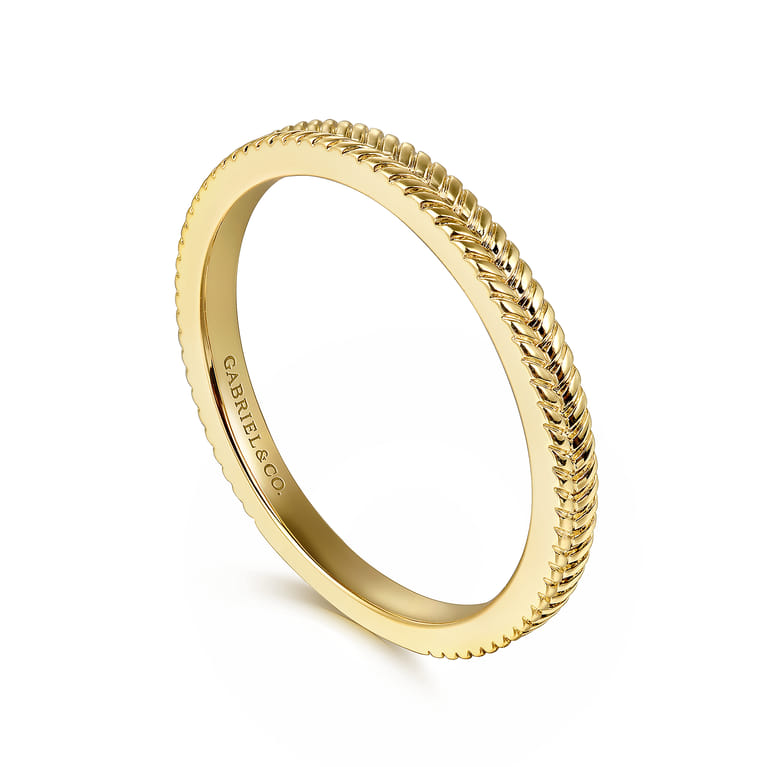 14K Yellow Plain Gold Stackable Ring - Shot 3