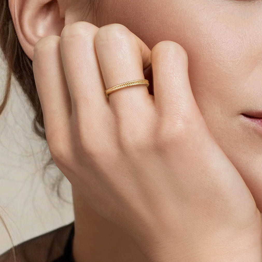 14K Yellow Plain Gold Stackable Ring - Shot 6